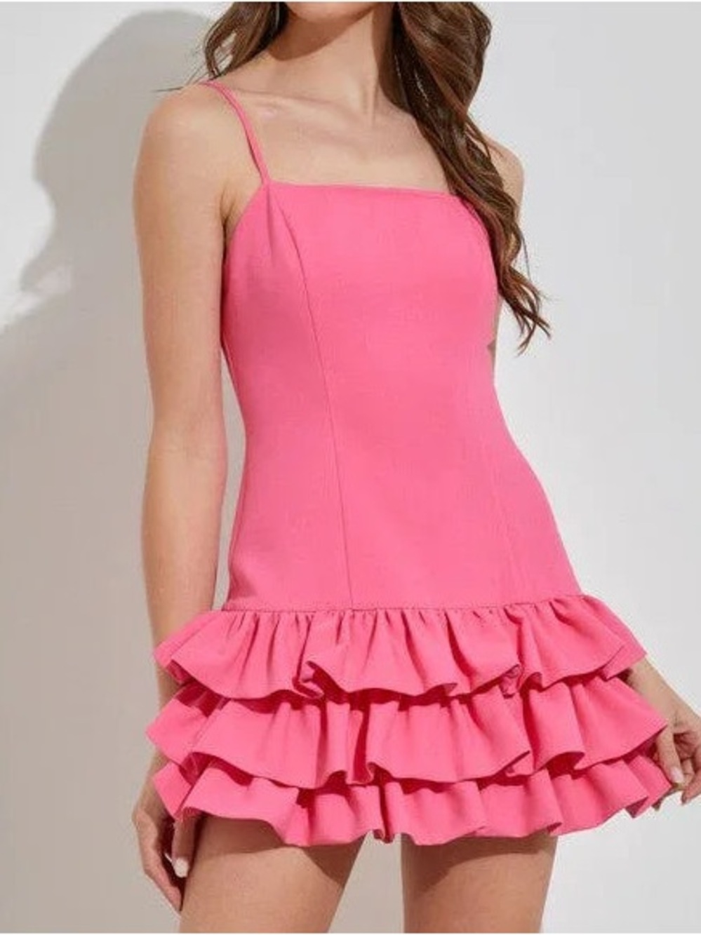 DO+BE Hot Pink Ruffled Mini Dress Size Small